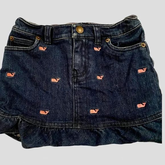 VINEYARD VINES EUC GIRLS JEAN DENIM SKIRT BOTTOMS SUMMER SPRING SCHOOL SIZE 5 - Picture 1 of 5